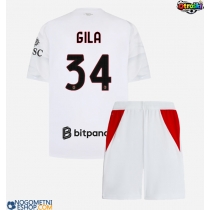 Otroški Nogometni dresi AC Milan Mario Gila #34 Gostujoči 2026-27 Kratek Rokav (+ Kratke hlače)